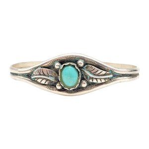 Vintage Turquoise Native American Navajo Cuff Bracelet Size 6 Petite